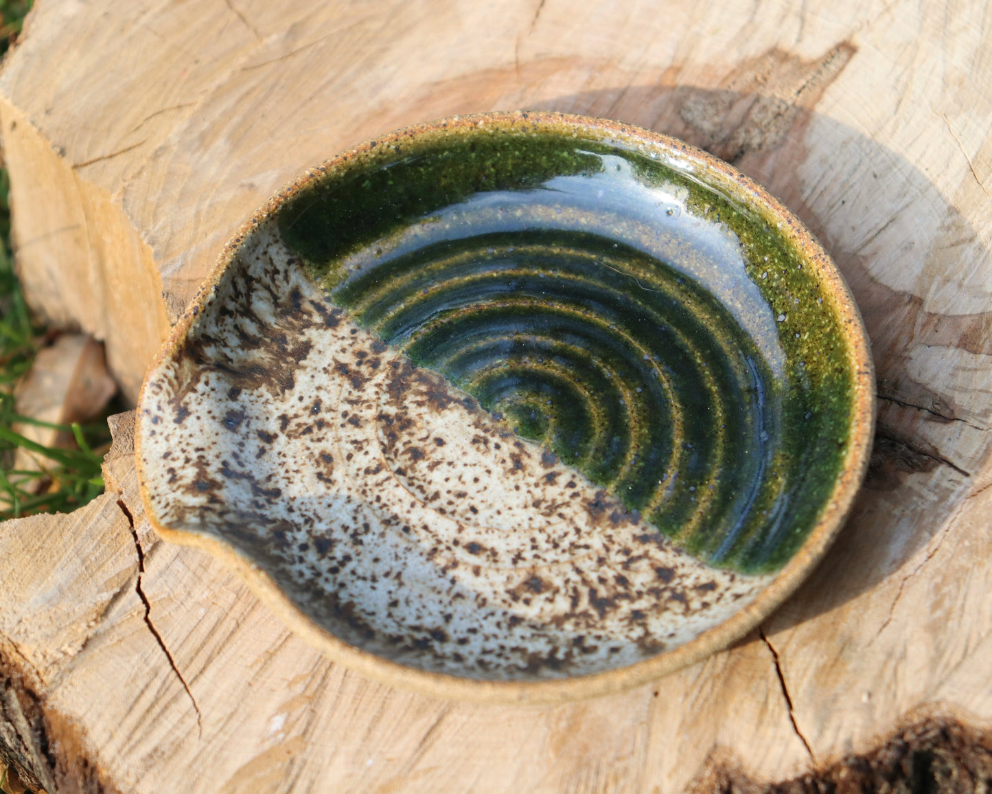 Birch and Green Spoon Rest