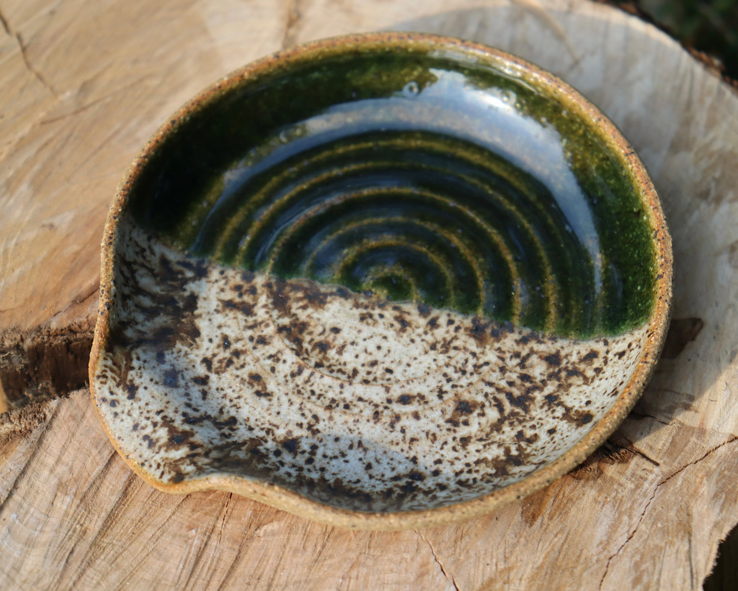 Birch and Green Spoon Rest