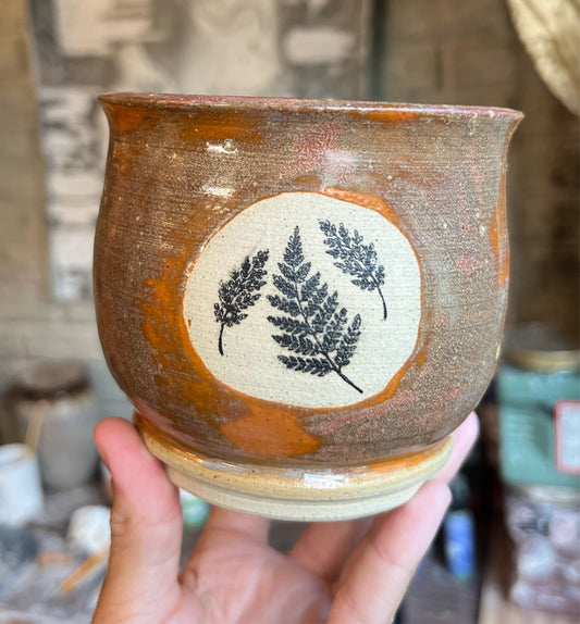 Autumn Pot with Leaves