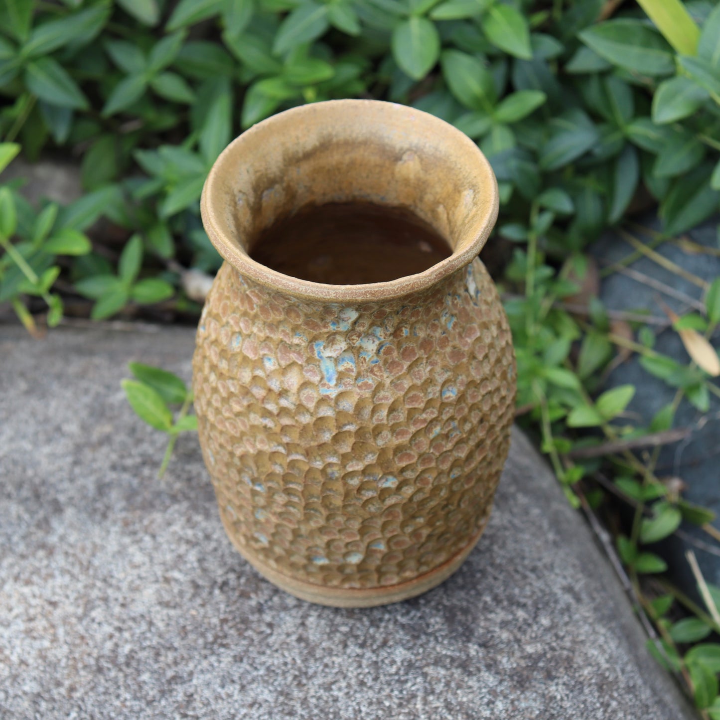 Hand Carved Honeycomb Vase